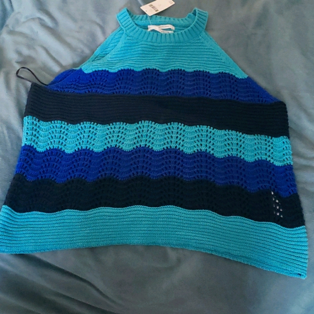 Anthropologie Blue Knitted Top